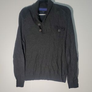 Ted Baker London Mens Size 3 US M Cowl Neck Sweater Cotton Blend Gray